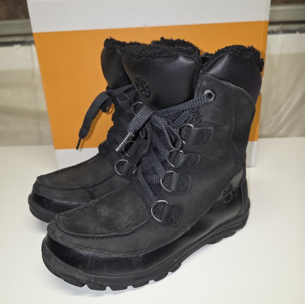 Timberland Winter Black Nubuk Chillberg Waterproof Mid Boots US 5 Juniors